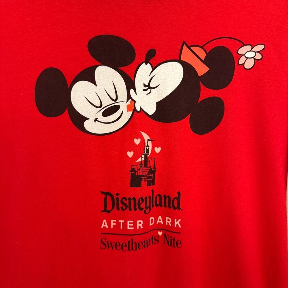 Disney Disneyland After Dark Mickey & Minnie Red Hoodie Top Unisex Small - Picture 2 of 4